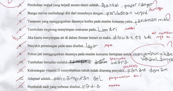 soal sd jawaban anak lucu ujian Hot 25 Lucu Jawaban  dan Soal  Murid Gambar Ujian Kreatif